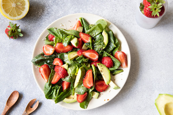 Strawberry and Avocado Salad with Strawberry Poppyseed Dressing