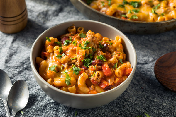 One Pot Chili Mac with Cheddar