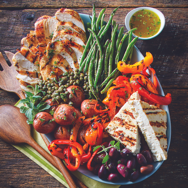 Grilled Chicken and Feta Nicoise Salad