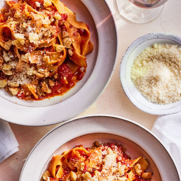 Pappardelle with Butter Roasted Tomatoes and Toasted Breadcrumbs