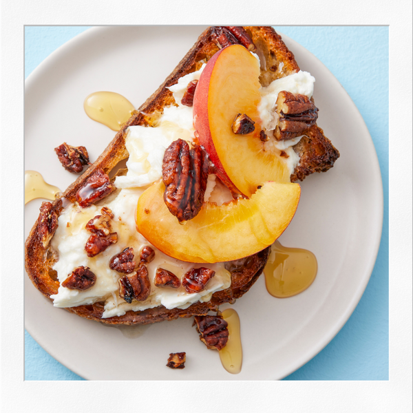 Peach Burrata Toast Two Ways