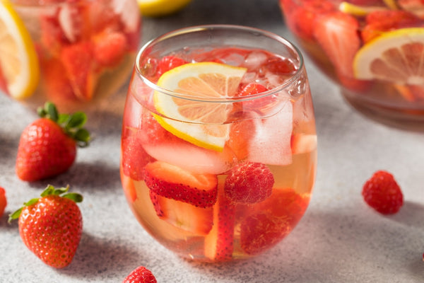 Brennan’s Rose Sangria with Strawberries, Raspberries and Peaches