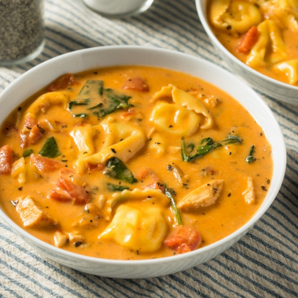 Fire Roasted Chicken Tortellini Soup