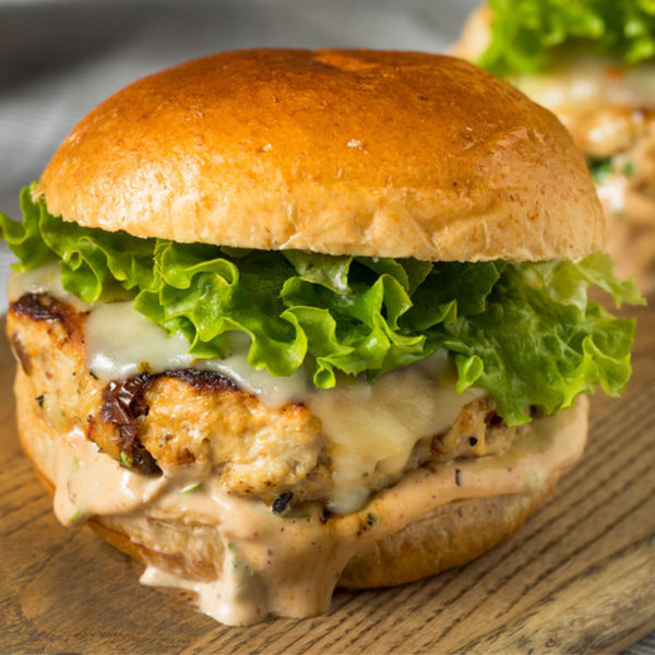 Turkey Burger with Everything Aioli and Cheddar